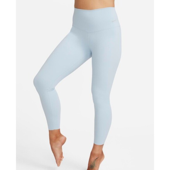 Women's Nike Gentle Support High Rise 7/8 Leggings Light Blue Small NWOT - Picture 1 of 7